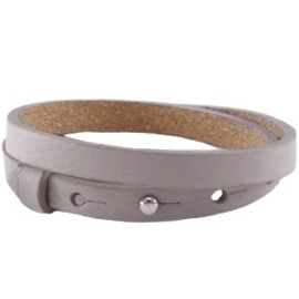 Cuoio armband dubbel 8mm leer taupe 17487