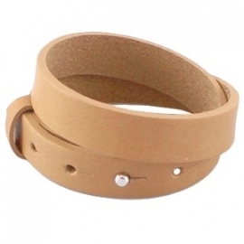 Cuoio armband dubbel 15mm leer raw sienna brown 20565