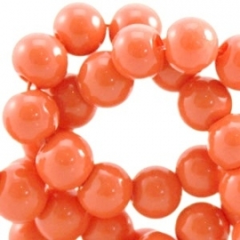 Glaskraal opaque 4mm oranje 10 stuks 23885