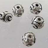 Rondel 6x4mm antiekzilver metaal