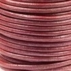 DQ Leer rond 2mm rood metallic per 20cm