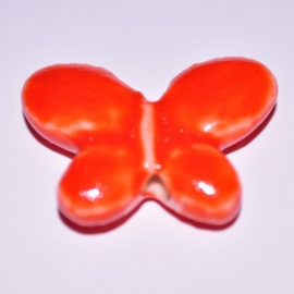 Keramiekkraal 30mm vlinder oranje