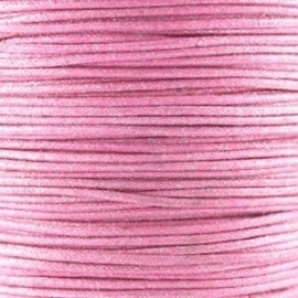 Waxkoord roze metallic 1mm per meter