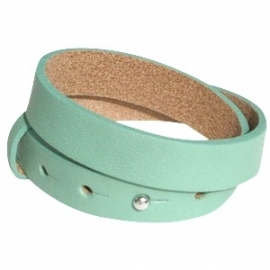 Cuoio armband dubbel 15mm leer pastel spearmint green 20247