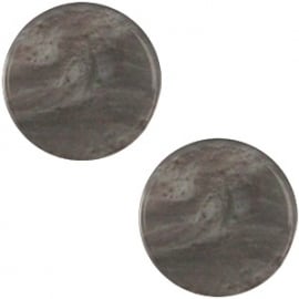 Cabochon Polaris plat 12mm mosso shiny stormy silver grey 30280