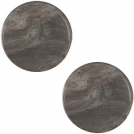 Cabochon Polaris plat 12mm mosso shiny stormy silver grey 30280