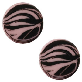 Cabochon Polaris plat 12mm zebra taupe brown 43765