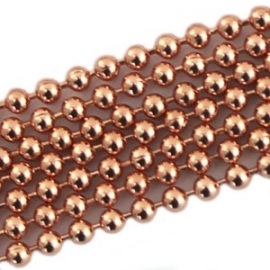 DQ ball chain ketting 2mm roségoud, 50cm 7487