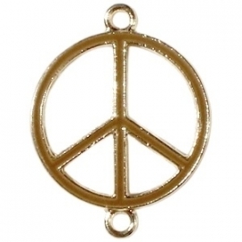 Peace tussenzetsel 29x22mm bruin-goud