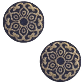 Cabochon plat 12mm hout dark blue mandala 47136