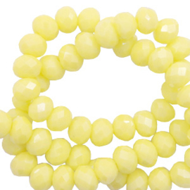 Top facet 6x4mm rondel sunshine yellow-pearl shine coating 60960