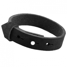 Cuoio armband 15mm nubuck leer nero zwart 30325