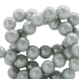 Glaskraal 8mm glitter dust frosted grey 49139