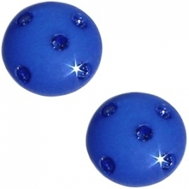 Cabochon Polaris 12mm 5 swarovski steentjes deep ultramarine 16930 met schuiver