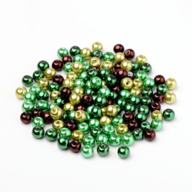 Mix Choco-Mint glasparels 4mm 25 stuks X006-04