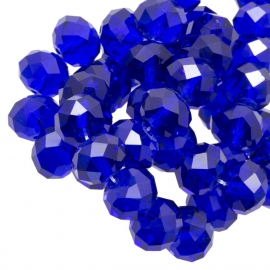 Facet 4x3mm rondel cobalt blue G204