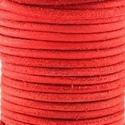 DQ Leer rond 2mm vintage rood per 20cm