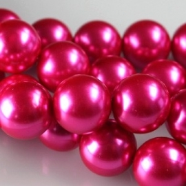 Glasparel 8mm rond fel roze