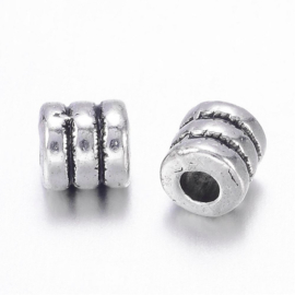 Metalen kralen buisje 4x4mm antiekzilver lf0334y