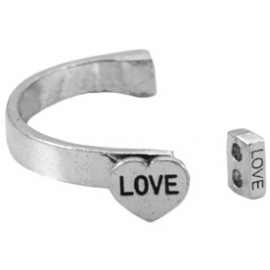 Armband metaal love antiek zilver 21082