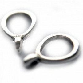 DQ hanger met oog 15x10mm antiekzilver metaal 14474