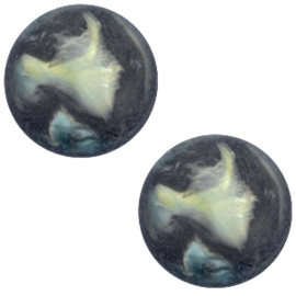 Cabochon Polaris plat 12mm perseo matt black antracite 33823