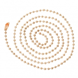 Ball chain ketting 2,4mm licht rosé goud, 70cm met slotje B36976