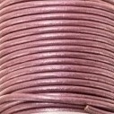 DQ Leer rond 3mm magenta metallic per 20cm