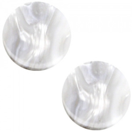 Cabochon Polaris plat 12mm perseo shiny white grey 30570