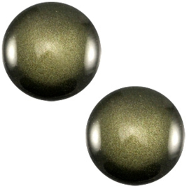 Cabochon Polaris 12mm soft tone shiny army green 33383