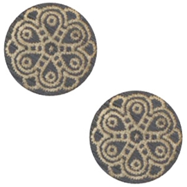 Cabochon plat 12mm hout dark grey mandala 47142