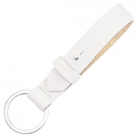 Cuoio sleutelhanger 15mm leer bright white 35396