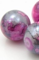 Glaskraal crackle shine 8mm roze melee mf25711