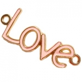 Love tussenzetsel 40x16mm light peach-goud