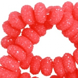 Sparkling beads 8mm disc rouge red 24378