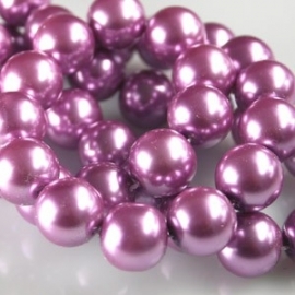 Glasparel 8mm rond donker magenta