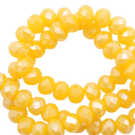 Top facet 4x3mm rondel freesia golden yellow opal-pearl shine coating 60535