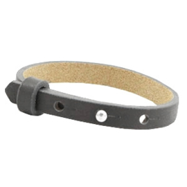 Cuoio armband 8mm leer lava grey 46942