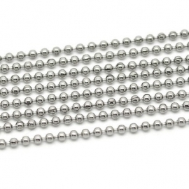 RVS Ball chain ketting 2,4mm, 100cm Y1402