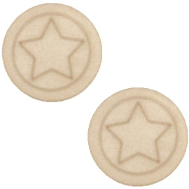 Cabochon Polaris plat 12mm ster matt light taupe 30630