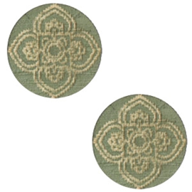 Cabochon plat 12mm hout dark green mandala 47151