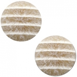 Cabochon Polaris 12mm koron matt crushed ice beige bruin wit 31848