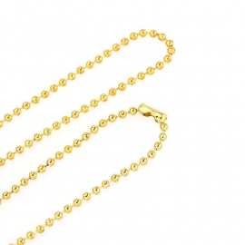 Ball chain ketting 2mm gold plated, 80cm, met slotje B31373