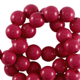 Acrylkraal 6mm rond shiny Cherry red 77774