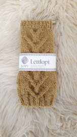 AW01- Gebreide wollen armwarmers - Mosterdgeel