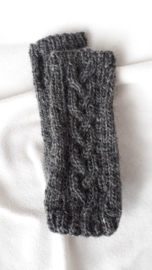 AW03 - Gebreide wollen armwarmers - Donkergrijs