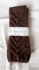 AW01 - Gebreide wollen armwarmers - Donkerbruin