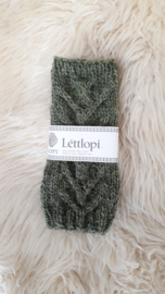 AW01- Gebreide wollen armwarmers - Licht mosgroen