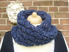 KS02 - Kolsjaal / Cowl in Outlander stijl - donkerblauwe tweed