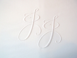 Laken met monogram - 140 x 280 cm